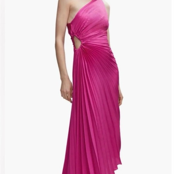 Mango Asymmetrical Pleated Dress - Picture 1 of 6